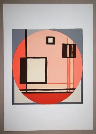 Литография Radice - Compositione astratta rosa