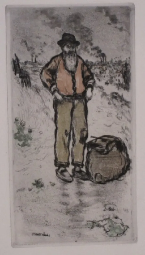 Офорт И Аквитанта Raffaelli - Le chiffonnier / The Ragman