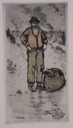 Офорт И Аквитанта Raffaelli - Le chiffonnier / The Ragman