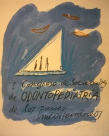 Литография Ràfols Casamada - I Congreso de Sociedada de ODONTOPEDIATRIA