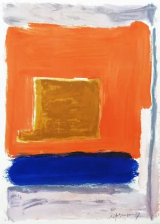 Гравюра Ràfols Casamada - Quadrat i taronja