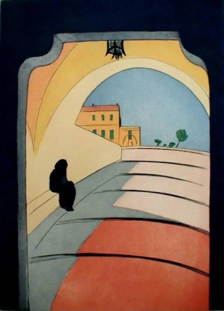 Гравюра Rathbone - Entrance to Monaco