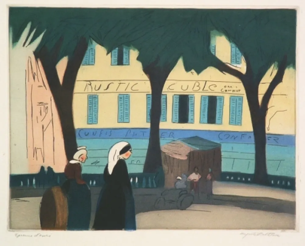 Гравюра Rathbone - Marche de Nice