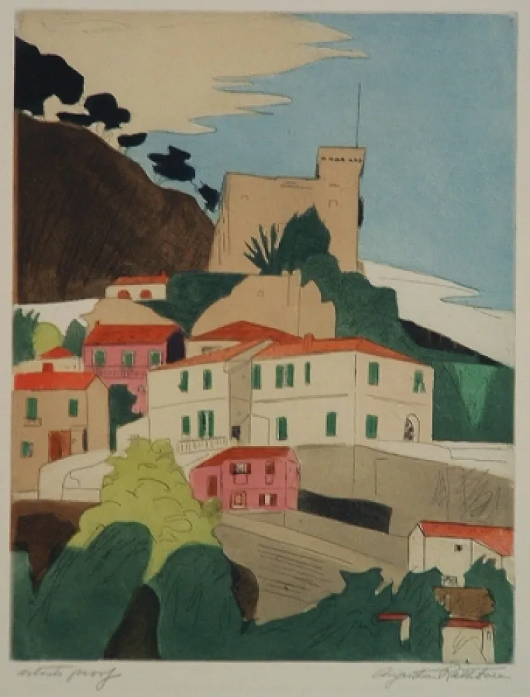 Гравюра Rathbone - Roquebrune, French Riviera