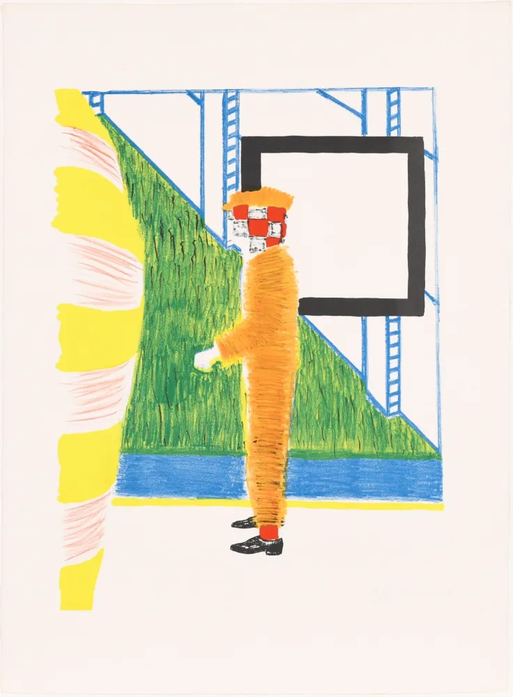 Литография Raveel - Gesprek in tuin (Conversation in the garden)