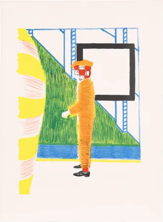 Литография Raveel - Gesprek in tuin (Conversation in the garden)