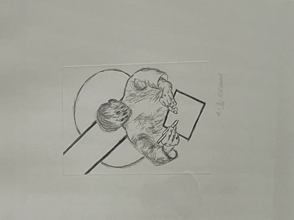 Гравюра Raveel - Tegenover het vlak