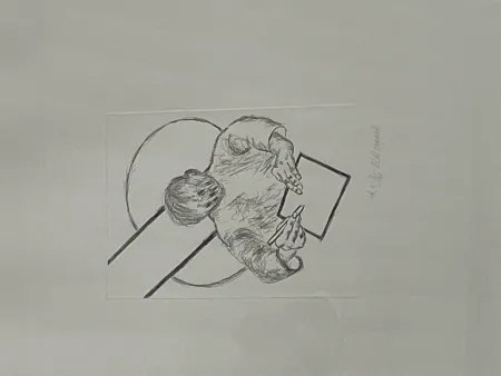 Гравюра Raveel - Tegenover het vlak