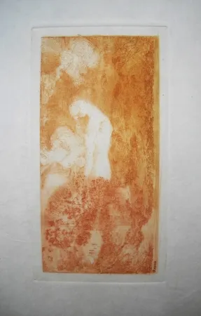 Офорт Redon - Baigneuse