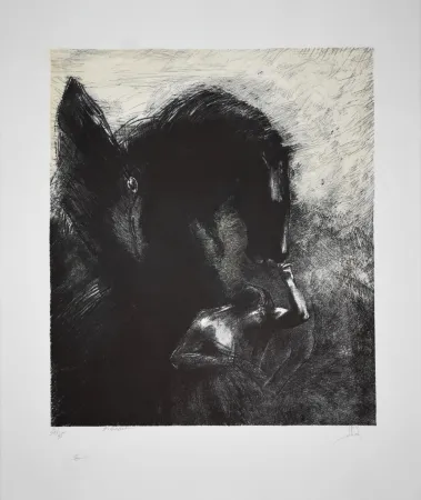 Литография Redon - Pégase Captif / Captive Pegasus 1889