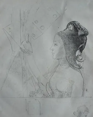 Литография Redon - Planche d'essai 