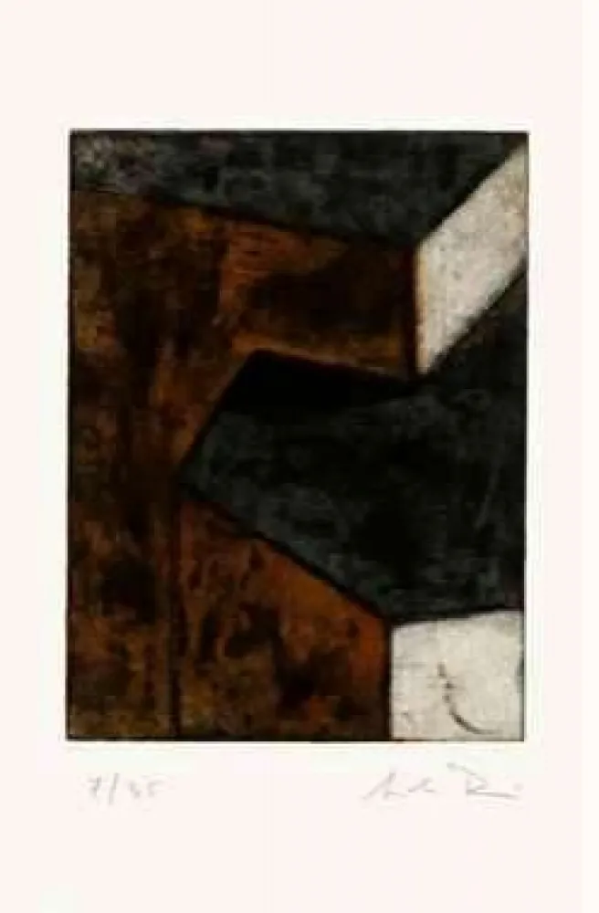 Офорт Rein - Ohne Titel (braun, grün, hell) 