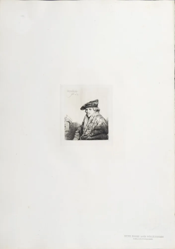 Фототипия Rembrandt - Jeune Homme assis réfléchissant