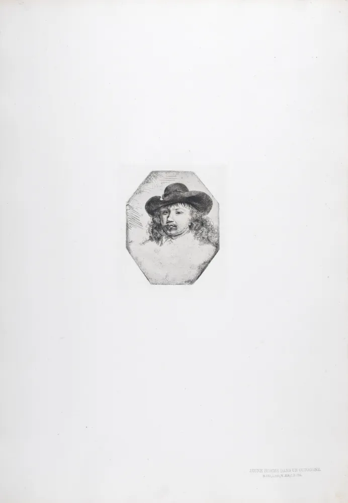 Фототипия Rembrandt - Jeune homme dans un octogone