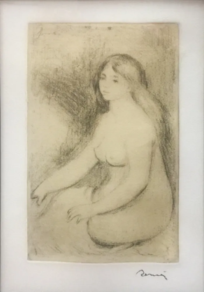 Гравюра Renoir - BAIGNEUSE ASSISE (D., S. 11)