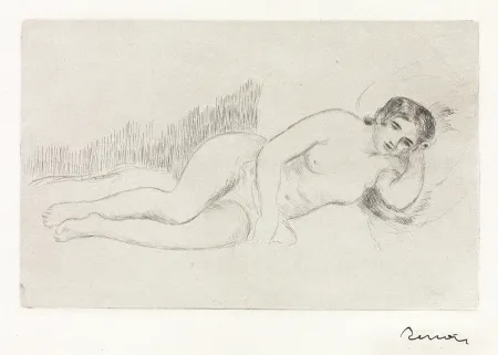 Гравюра Renoir - Femme nue couche (tournée a droite) 1ere planche 