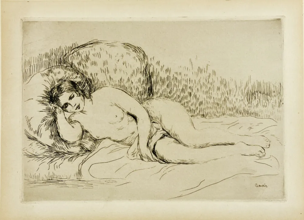 Офорт Renoir - Femme nue couchée (tournée à gauche), 1906