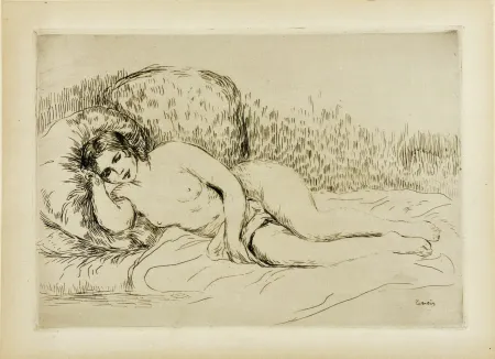 Офорт Renoir - Femme nue couchée (tournée à gauche), 1906