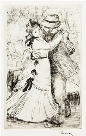 Гравюра Renoir - LA DANSE À LA CAMPAGNE (1890)