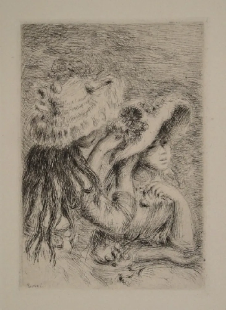 Гравюра Renoir - Le Chapeau Épinglé. La Fille de Berthe Morisot et sa Cousine