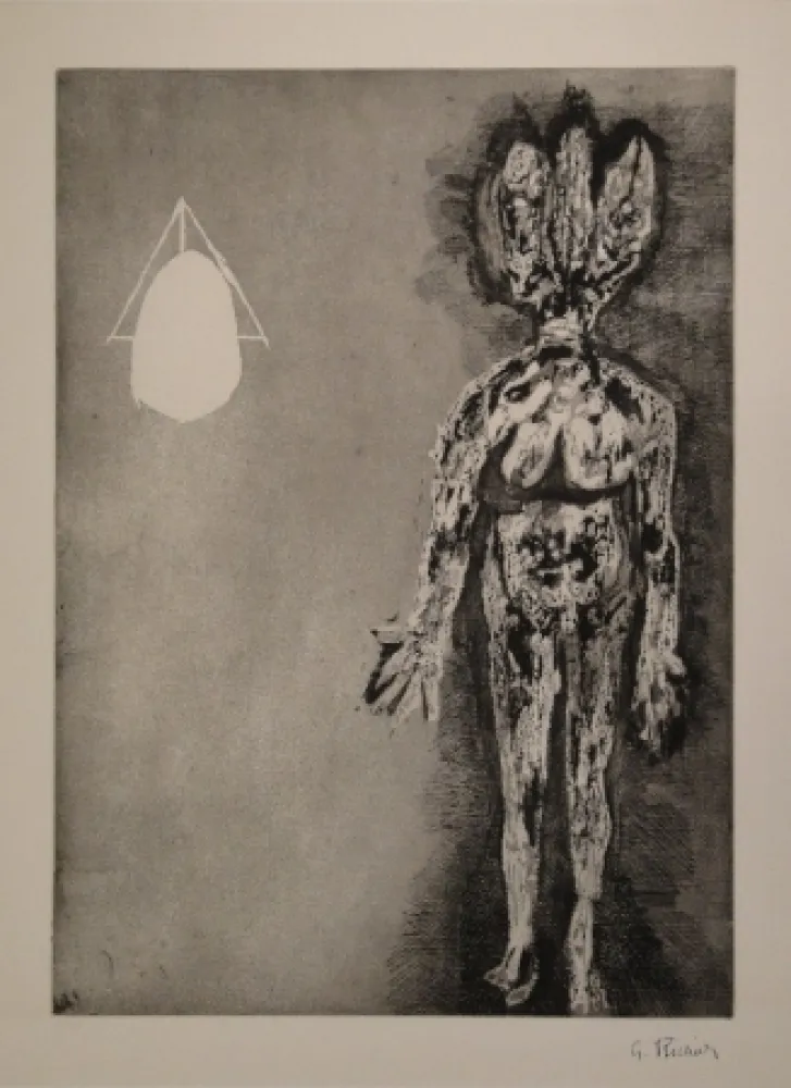 Офорт И Аквитанта Richier - Femme debout / L’Hydre