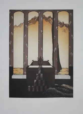 Офорт И Аквитанта Riemer - Blüte in Landschaft