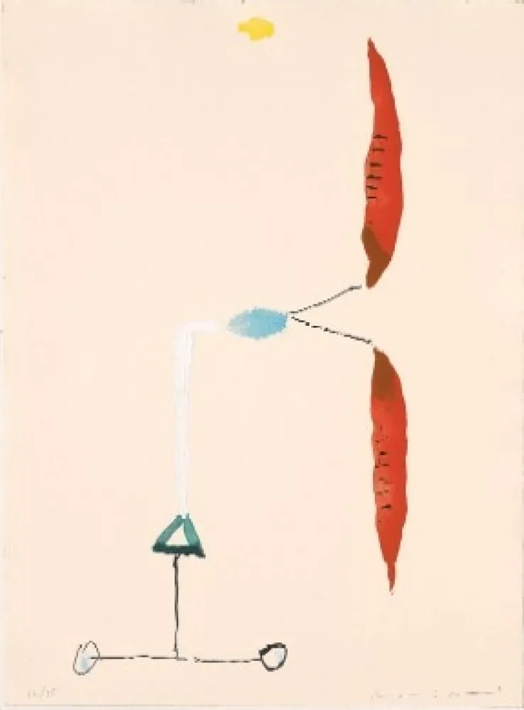 Офорт Riera I Aragó - Avió hèlix vermella 