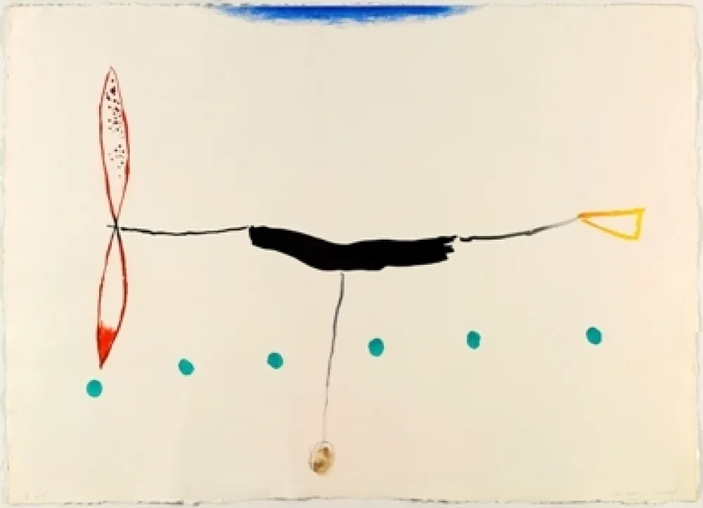 Гравюра Riera I Aragó - Avión alargado cola amarilla 