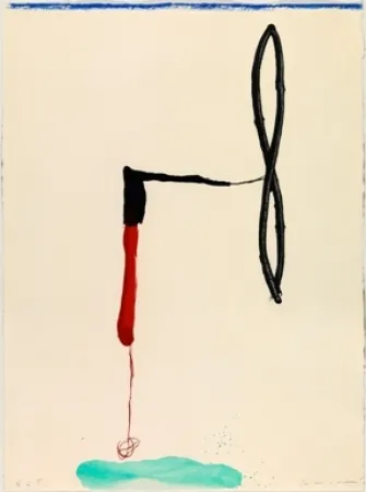 Гравюра Riera I Aragó - Avión en ángulo sobre agua