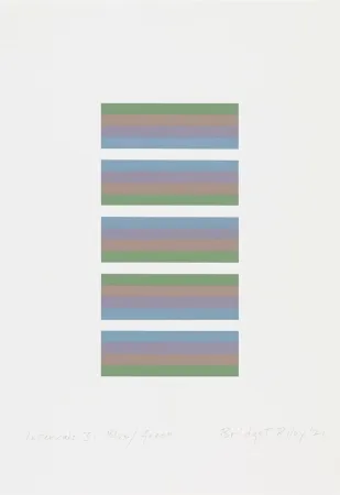 Сериграфия Riley - Intervals 3, Blue / Green