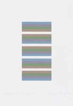 Сериграфия Riley - Intervals 3 - Orange / Blue