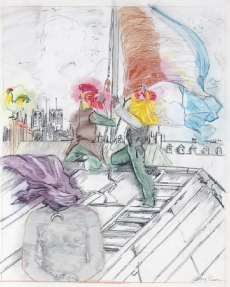 Литография Rivers - Raising the Flag