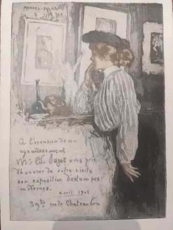 Акватинта Robbe - Untitled (Invitation to an exhibition)