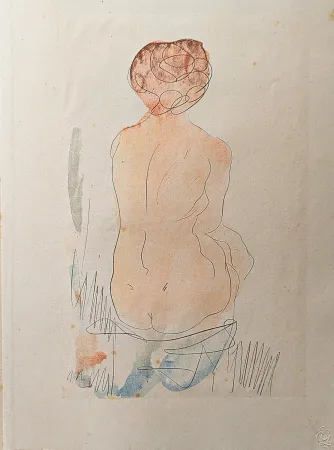 Литография Rodin - Auguste RODIN, Nude 2, 1920, Twelve Watercolours of Auguste Rodin, 1920