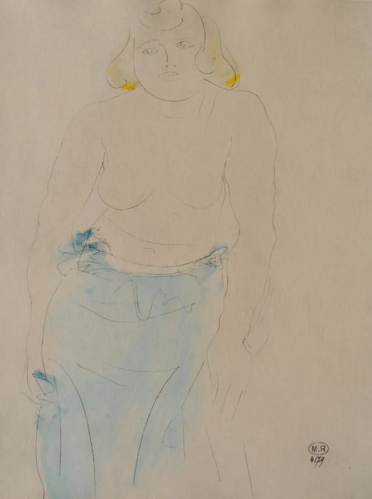 Гравюра Rodin - Belle femme aux seins nus