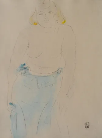 Гравюра Rodin - Belle femme aux seins nus