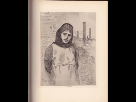 Гравюра Rops - La grève / The Strike