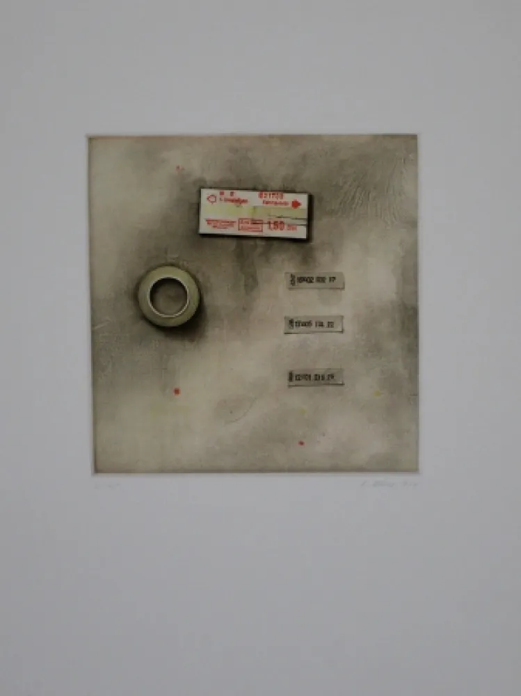 Офорт И Аквитанта Rösel - Die Fahrkarte wurde angerissen