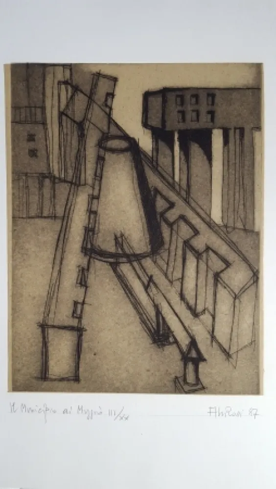 Офорт И Аквитанта Rossi - Il municipio di Muggiò