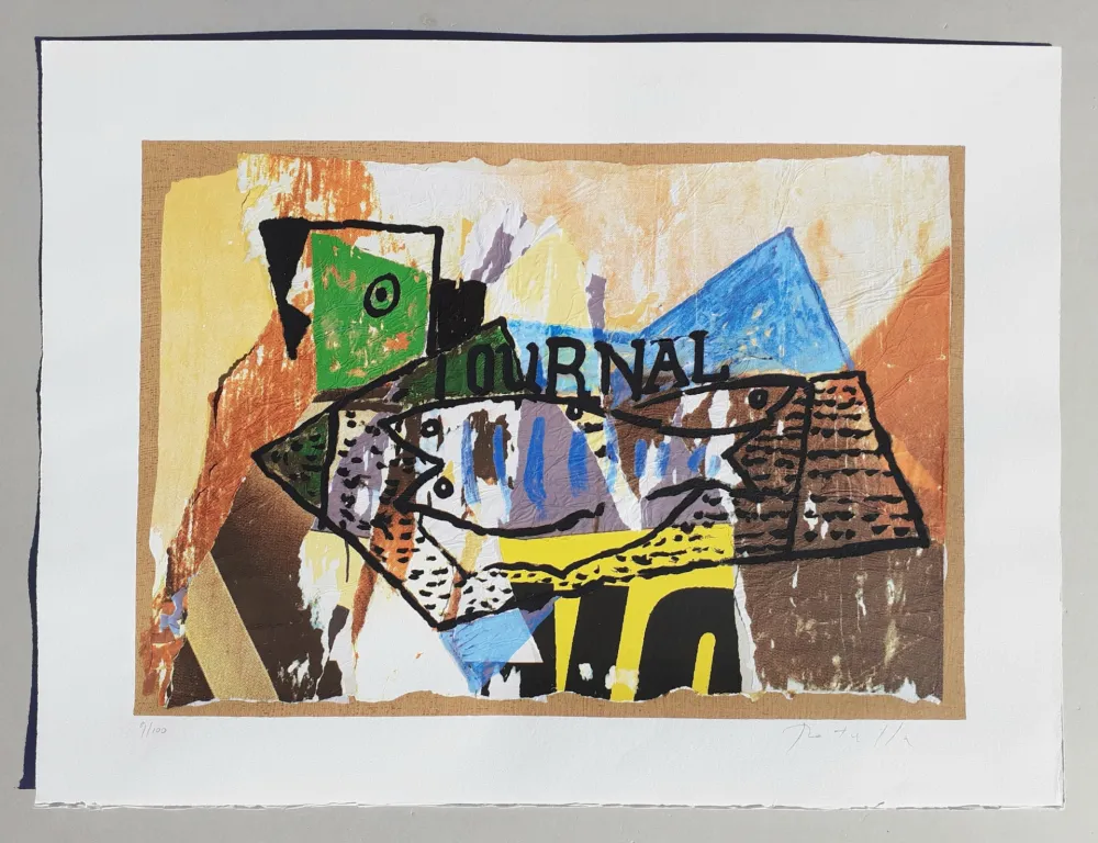 Сериграфия Rotella - Il giornale di Picasso