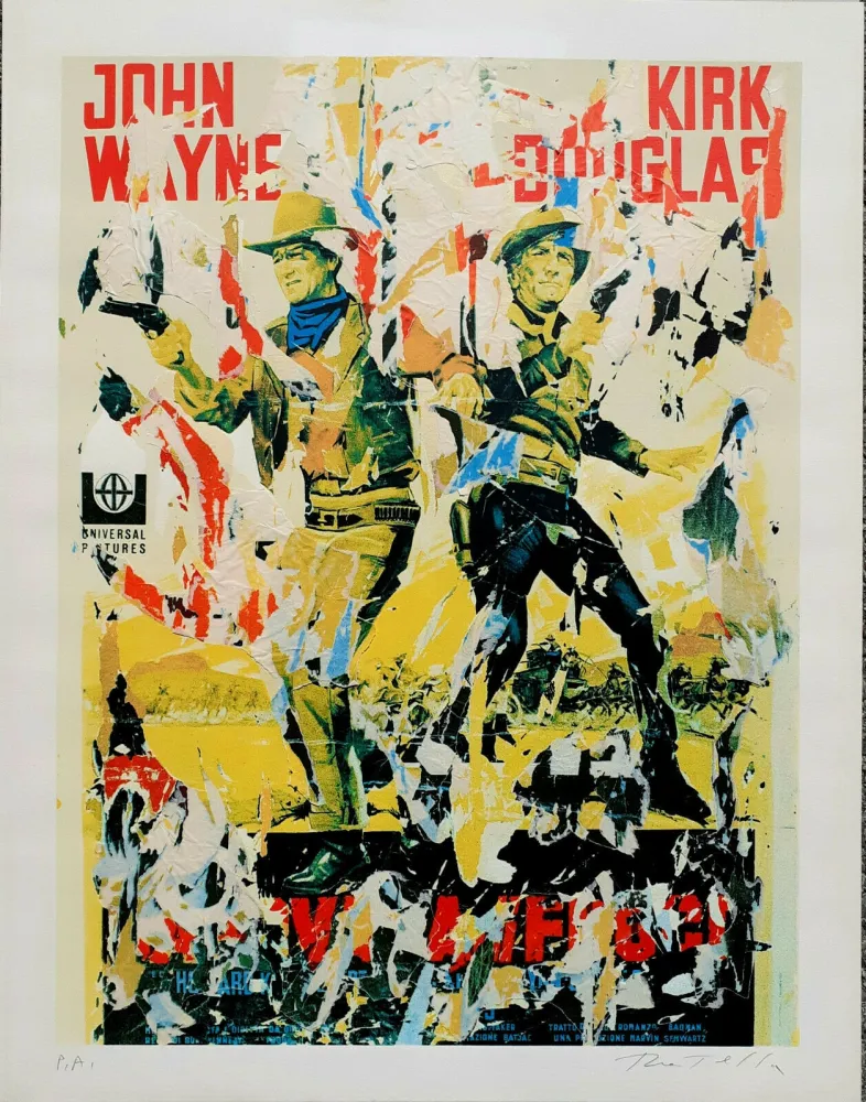 Сериграфия Rotella - John Wayne - Kirk Douglas