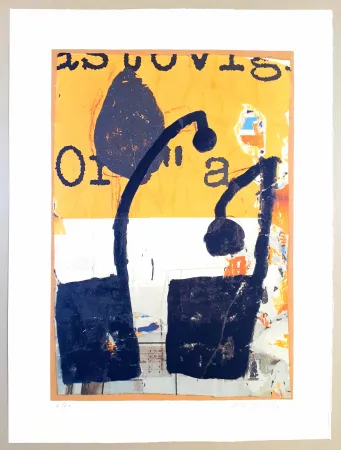 Сериграфия Rotella - Mirò in nero