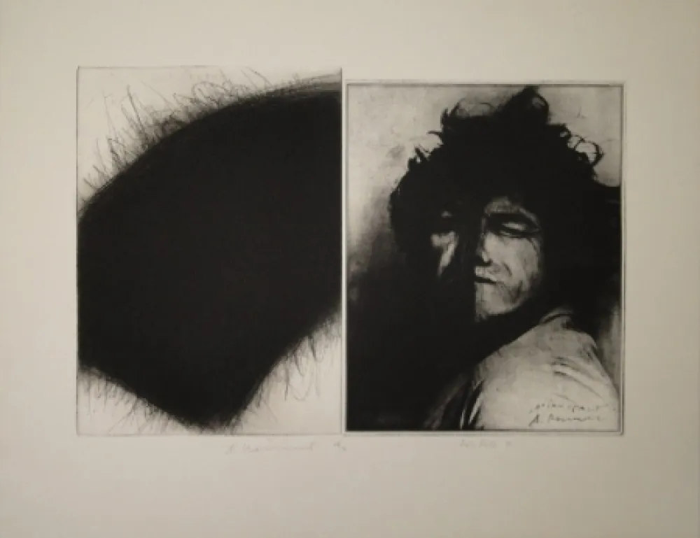 Гравюра Roth - Doppelporträt oder Stirnspalt