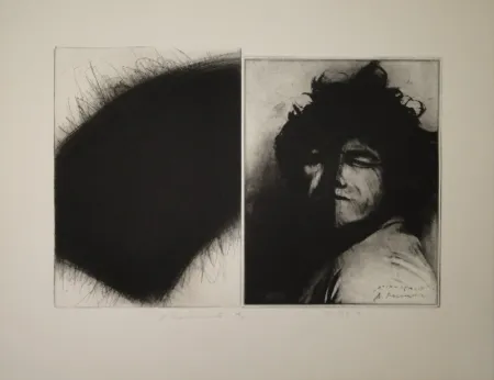 Гравюра Roth - Doppelporträt oder Stirnspalt