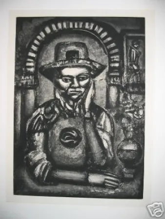 Акватинта Rouault - Chinois inventa, dit-on, la poudre a canon, nous en fit don.