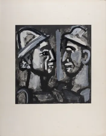 Литография Rouault - Face à Face, 1933