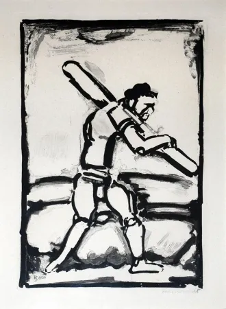 Офорт И Аквитанта Rouault - Le Vieil Homme Chemine (Old Man Walking)