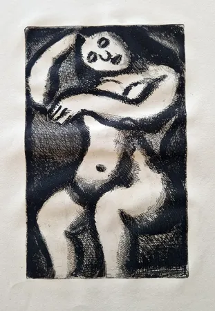 Акватинта Rouault - Nu assis