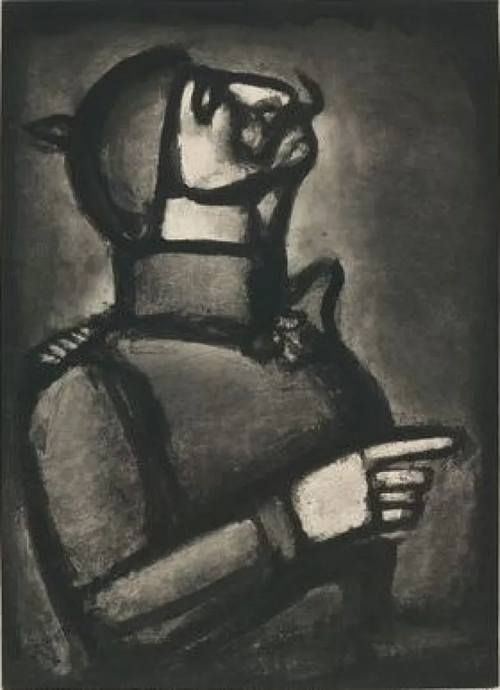 Акватинта Rouault - Plus le coeur est noble, moins le col est roide