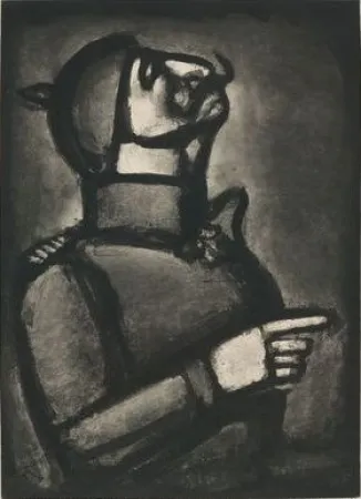 Акватинта Rouault - Plus le coeur est noble, moins le col est roide